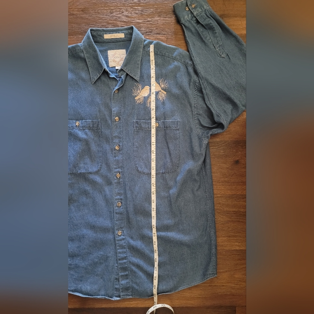 Vtg AXXA Embroidered Denim Button Down, Women's 16, Blue Jean - Picture 8 of 8